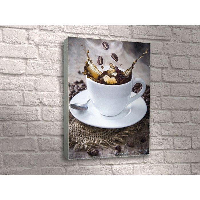 Картина "Всплеск кофе в белой чашке"