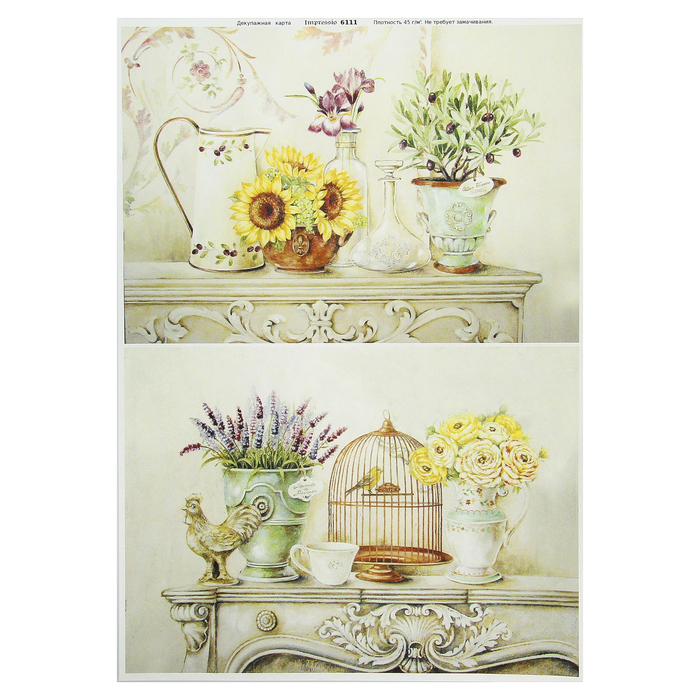 Декупажная карта "Туалетный столик" плотность 45г/м2, формат А4