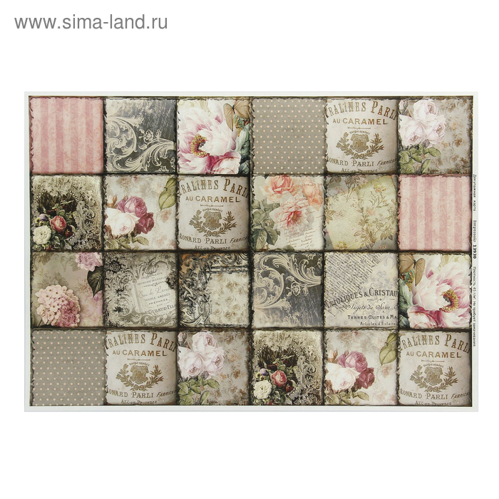 

Декупажная карта "Пэчворк" плотность 45г/м2 формат А4 (13930)