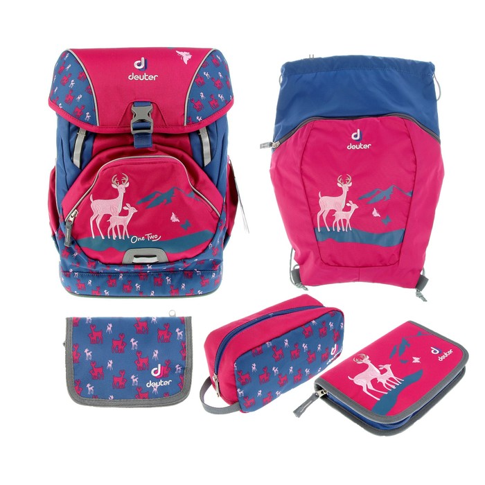 Рюкзак школьный эргономичная спинка для девочки Deuter OneTwo 40*30*22 с наполнением «Пурпурный цвет» 3880017-5018