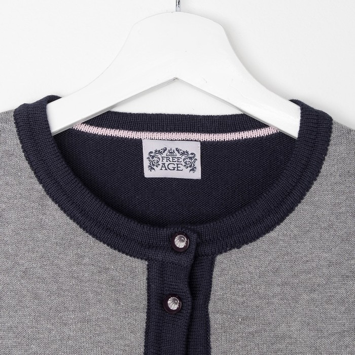 Джемпер для девочки, рост 128 см, цвет серый/синий