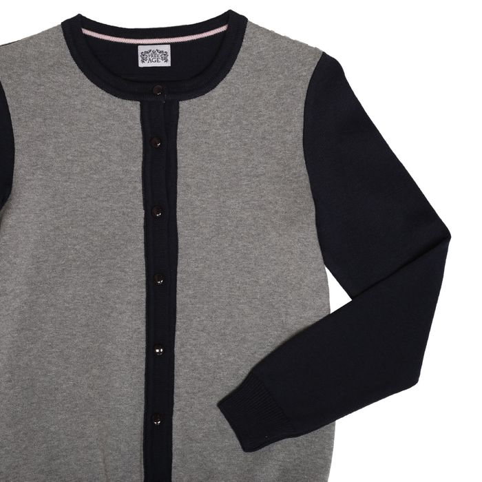 Джемпер для девочки, рост 152 см, цвет серый/синий