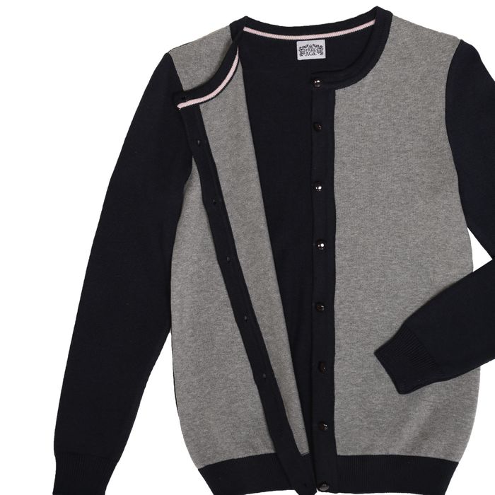 Джемпер для девочки, рост 152 см, цвет серый/синий