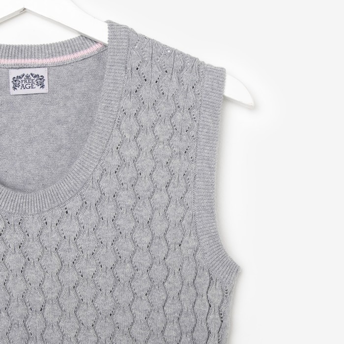 Жилет для девочки, рост 128 см, цвет серый