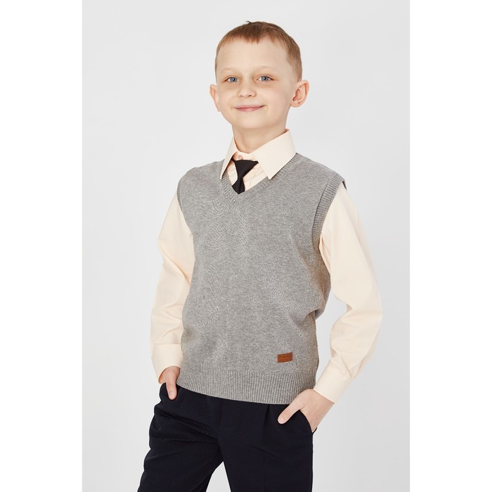Жилет для мальчика, рост 122 см, цвет серый