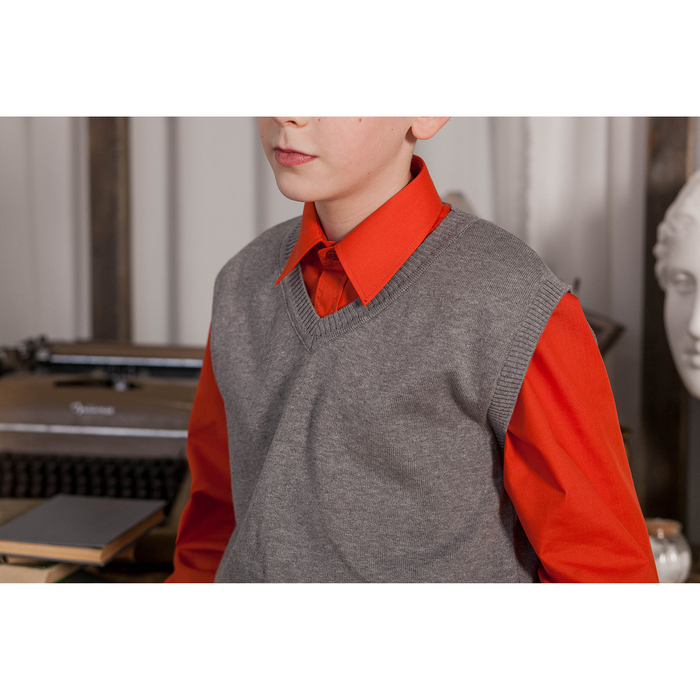 Жилет для мальчика, рост 122 см, цвет серый