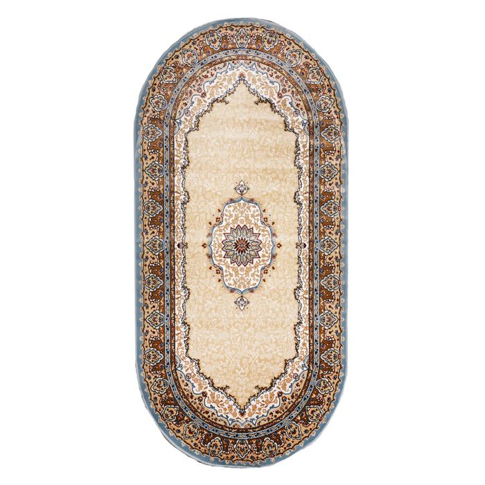 Ковёр KASHAN 220 KREM/MAVI 1.0*2.0 м, овал