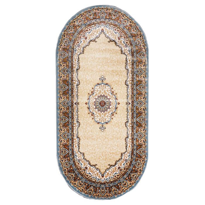 Ковёр KASHAN 220 KREM/MAVI 1.5*2.3 м, овал
