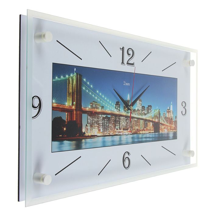Часы настенные прямоугольные "Ночной мост", 26х52 см микс