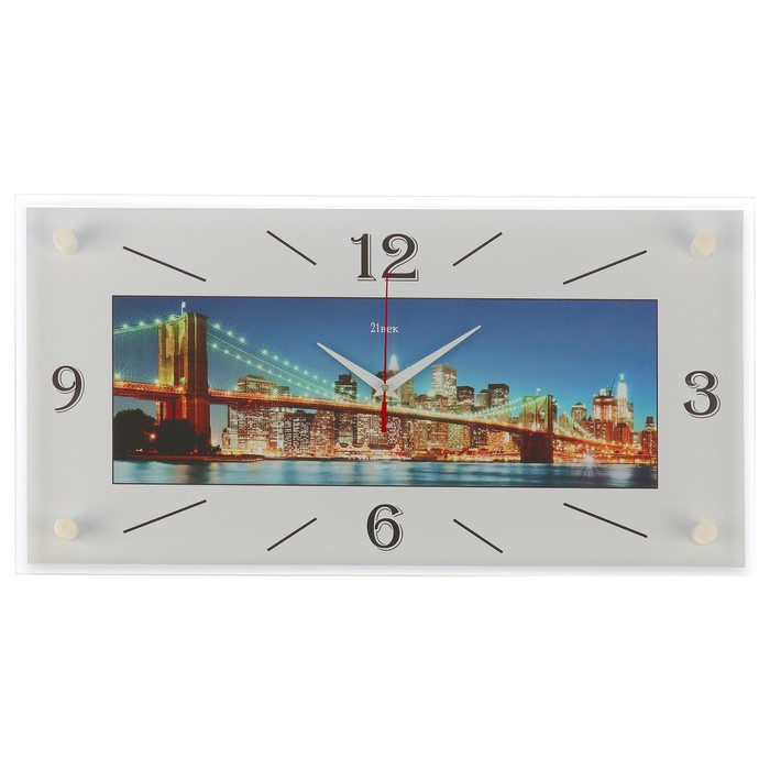 Часы настенные прямоугольные "Ночной мост", 26х52 см микс