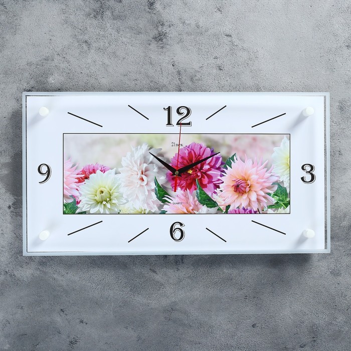 Часы настенные прямоугольные "Астры", 26х52 см