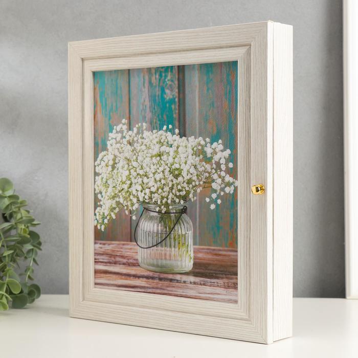 Ключница "Букет" выбеленный дуб 24х29х4 см