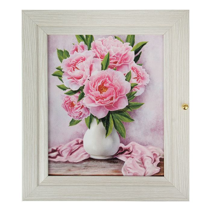 Ключница "Розы" выбеленный дуб 24х29х4 см