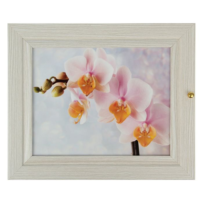 Ключница "Цветочная композиция" выбеленный дуб 24х29х4 см