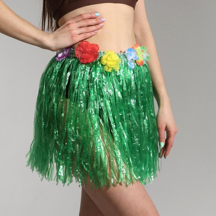 фото Гавайская юбка, цвет зелёный, 40 см страна карнавалия