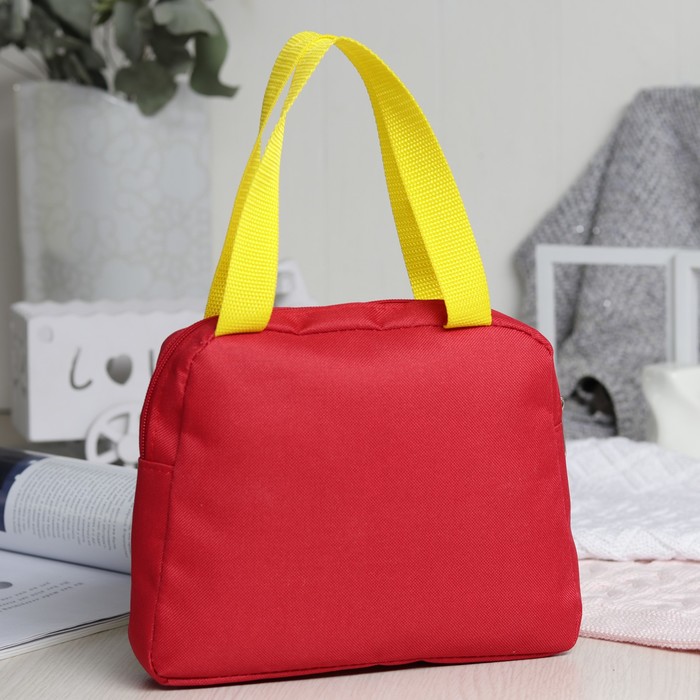 Сумка детская на молнии, 1 отдел, наружный карман, цвет жёлтый/красный