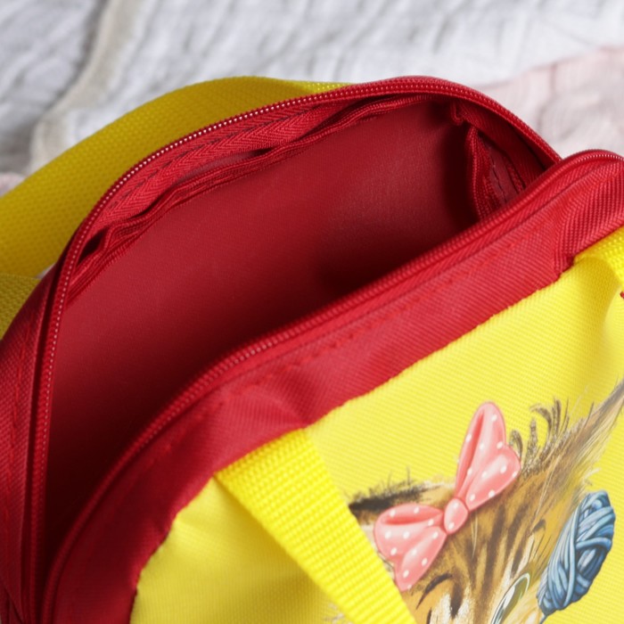 Сумка детская на молнии, 1 отдел, наружный карман, цвет жёлтый/красный
