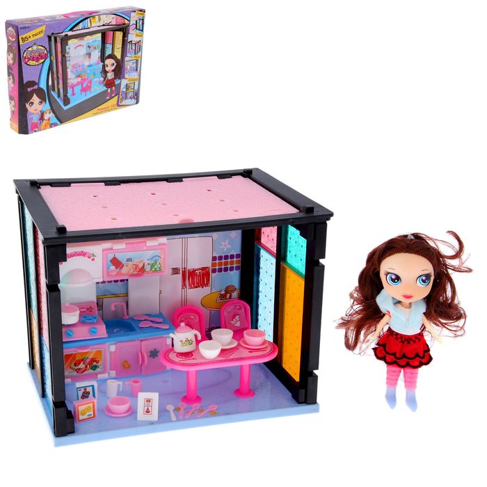 Дом для куклы "Кухня" с куклой и аксессуарами