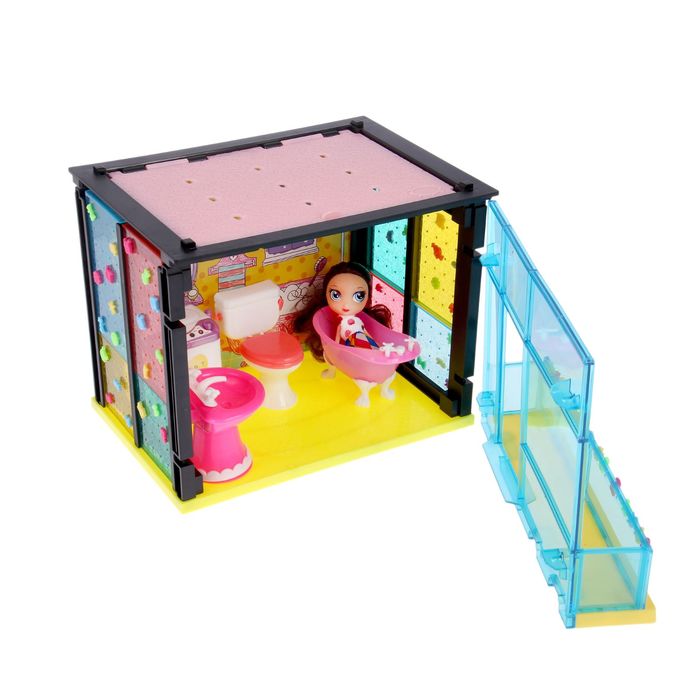 Дом для куклы "Ванная комната" с куклой и аксессуарами
