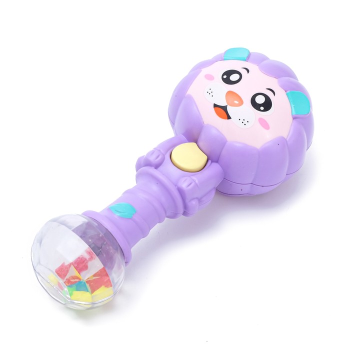 Игрушка музыкальная "Лев", с погремушкой, свет, музыка, МИКС