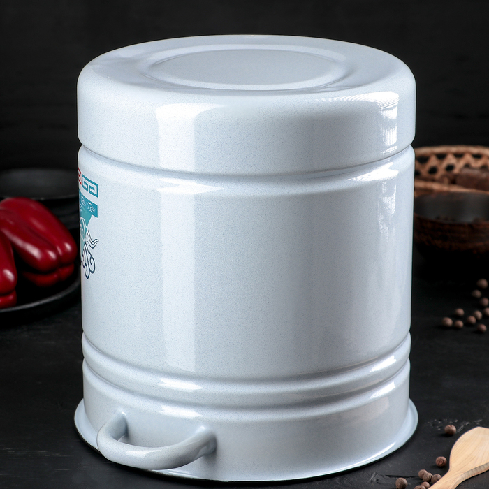 Мантоварка-позница 12 л, 4 вставки, с декором, пластмассовая ручка, цвет серо-голубой