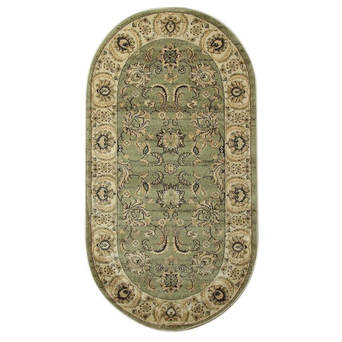 Ковёр Jewel 8945 green/ivory 1 х 2 м, овал
