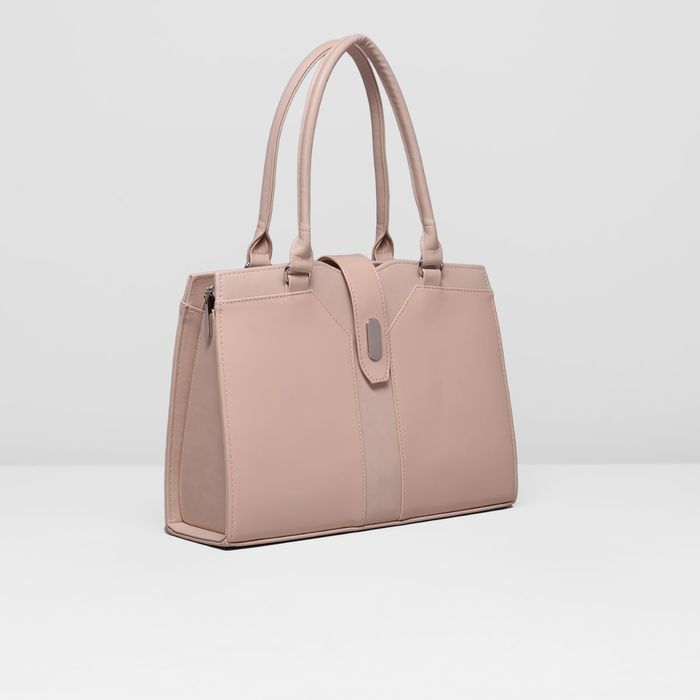 Сумка женская на молнии, 1 отдел, наружный карман, цвет бежево-розовый