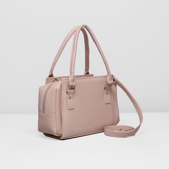 Сумка женская на молнии, 1 отдел, наружный карман, цвет розовый