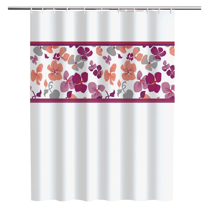 Штора для ванной Viola, кольца в комплекте