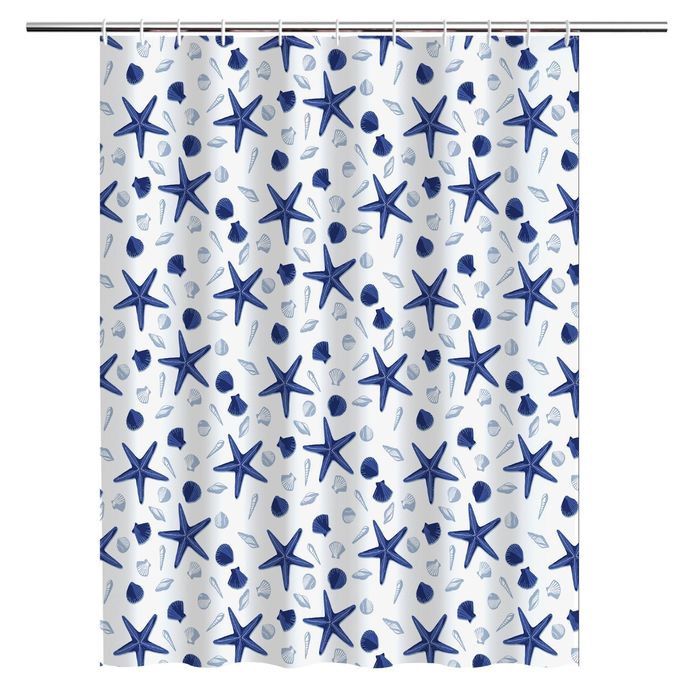 Штора для ванной Starfish, кольца в комплекте