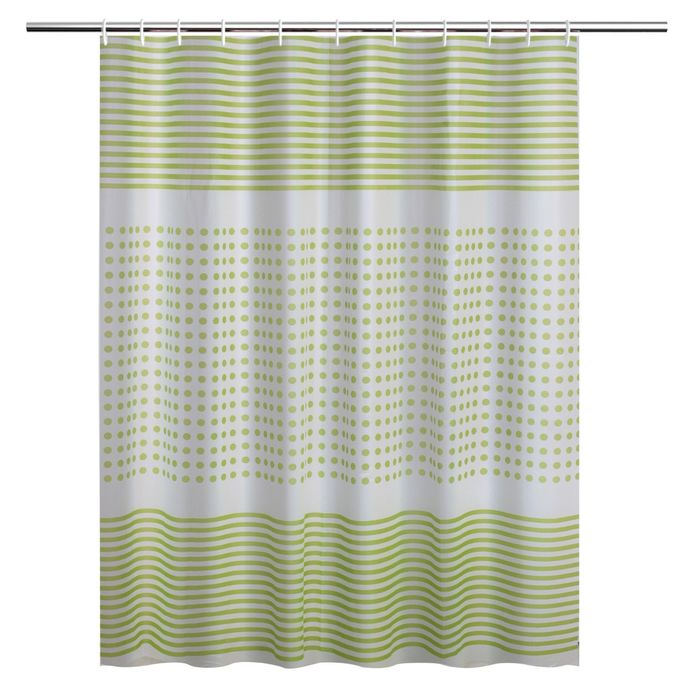 Штора для ванной Green Dots, кольца в комплекте