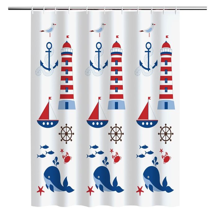 Штора для ванной Pharos, кольца в комплекте