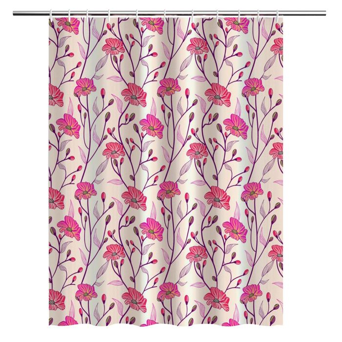 Штора для ванной Sakura, кольца в комплекте