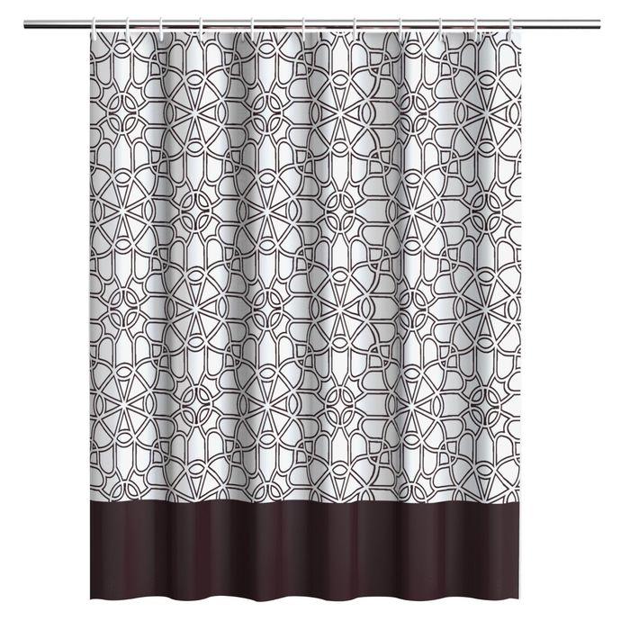 Штора для ванной Ornament, кольца в комплекте