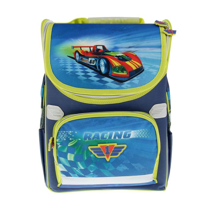 Ранец Стандарт Hatber Balance 38х29х6 для мальчика, жесткая форма "Машина" NRk_13033