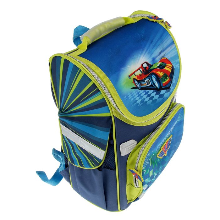 Ранец Стандарт Hatber Balance 38х29х6 для мальчика, жесткая форма "Машина" NRk_13033