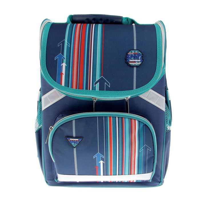 Ранец Стандарт Hatber Balance 38х29х6 для мальчика, жесткая форма "Полоски" NRk_13035