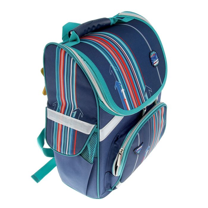 Ранец Стандарт Hatber Balance 38х29х6 для мальчика, жесткая форма "Полоски" NRk_13035