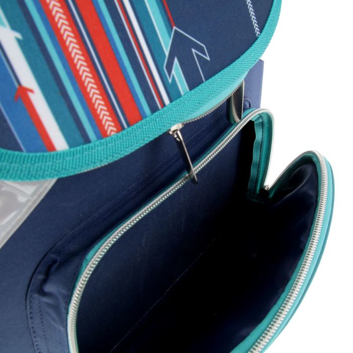 Ранец Стандарт Hatber Balance 38х29х6 для мальчика, жесткая форма "Полоски" NRk_13035