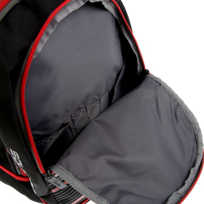 Рюкзак молодежный эргономичная спинка Hatber 42*30*20 Street «Линия руки», чёрный/красный NRk_17092