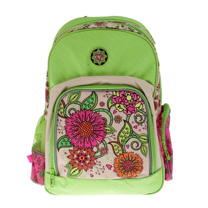 Рюкзак школьный эргономичная спинка для девочки Hatber 41*29*14 SOFT «Цветочный орнамент» NRk_16060