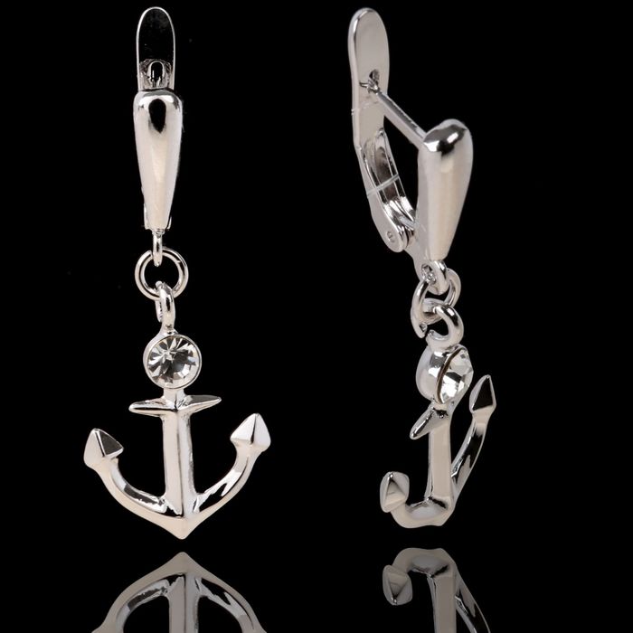 Серьги "Холл", цвет белый в серебре