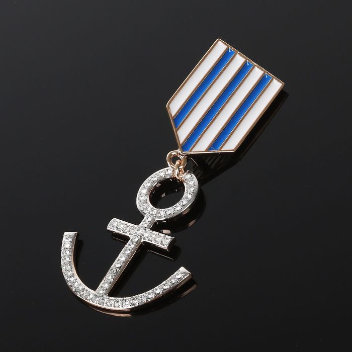 Брошь "Хейн", цвет белый в золоте