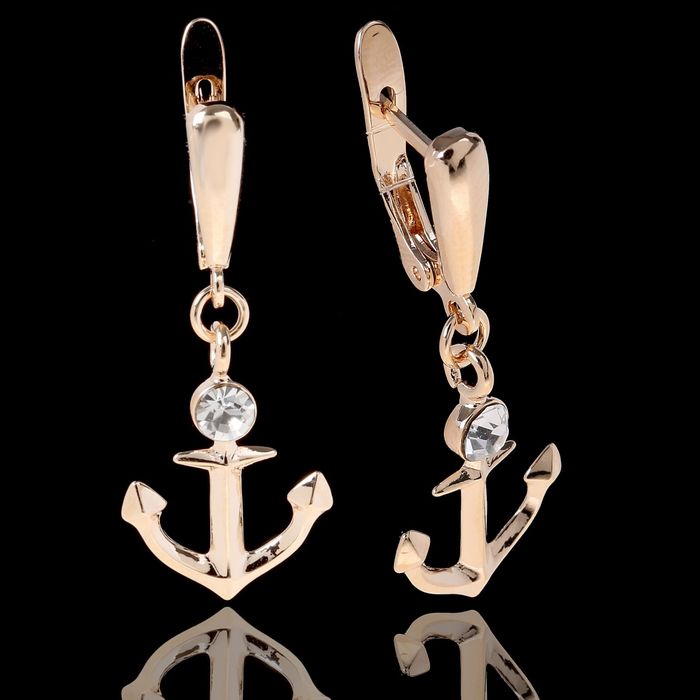 Серьги "Холл", цвет белый в золоте