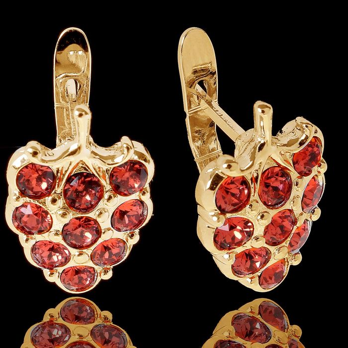 Серьги "Черимойя", цвет оранжевый в золоте