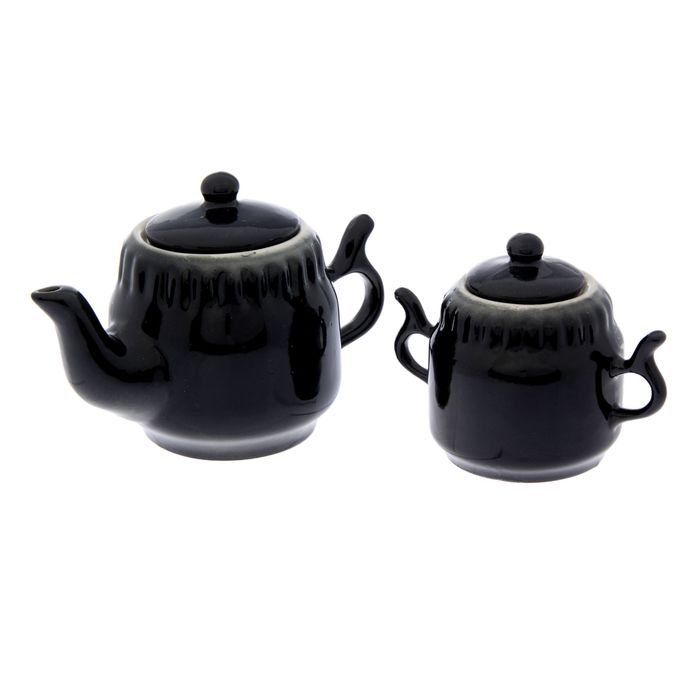 Чайник и сахарница "Черный декор" чайник 0,75 л и сахарница 0,37 л