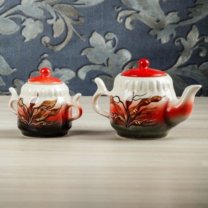 Чайник и сахарница "Красный камыш" чайник 0,75 л и сахарница 0,37 л