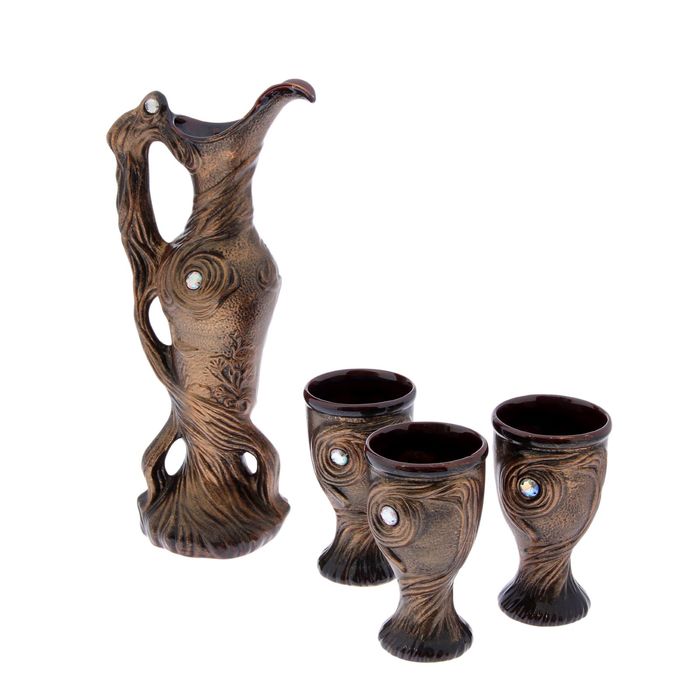 Штоф с рюмками "Византийский" штоф 1,1 л, 3 рюмки 0,2 л, бронза