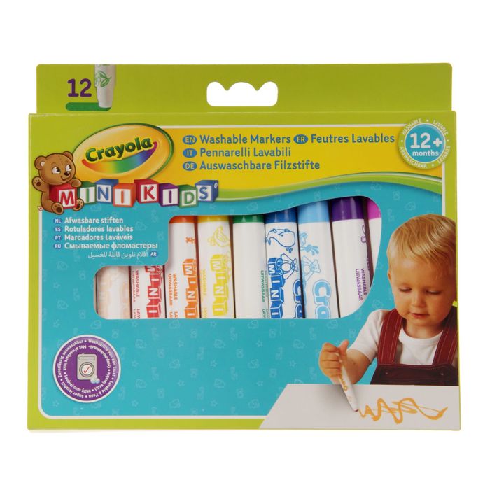 Фломастеры цветные для малышей, 12 цветов, от 1 года