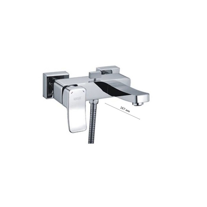 Смеситель для ванны WasserKRAFT Aller 1061, с коротким изливом, хром